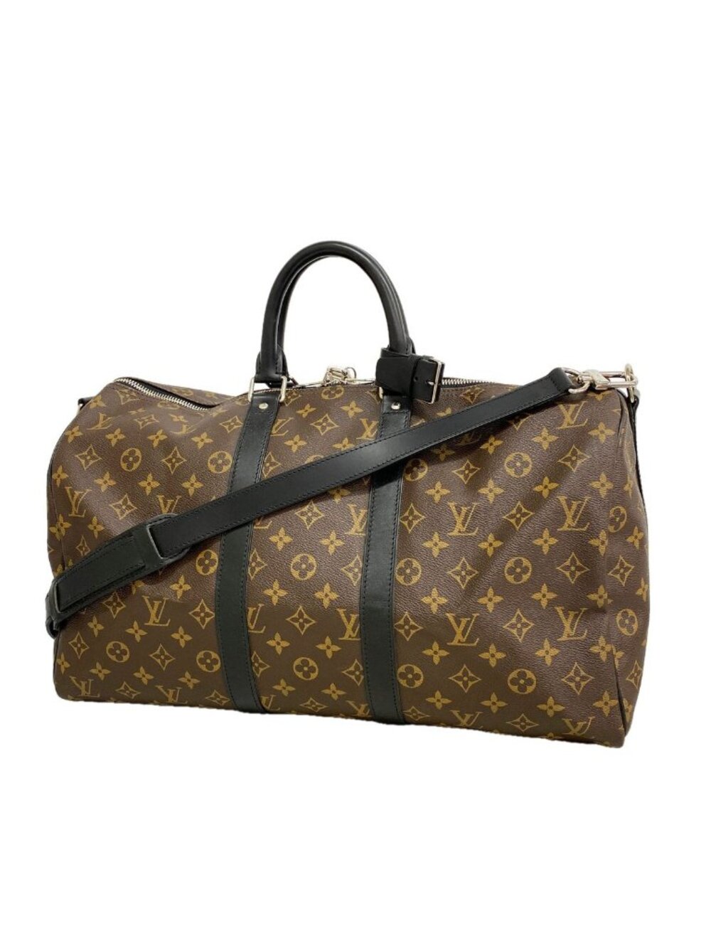 Louis Vuitton Boston Bag Monogram Macassar Keepall Bandouliere 45 Brown Black
